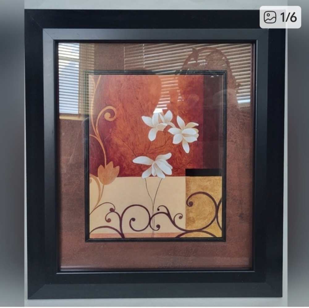 Black Framed Dainty and Divine Floral Print Wall Art